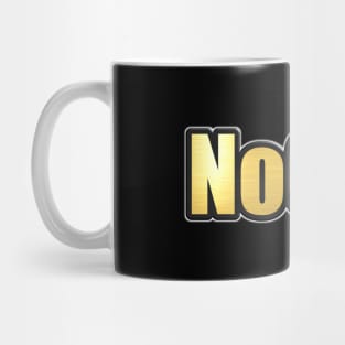 Shiny black and gold No Cap word design Mug